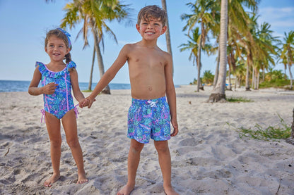 Girls Bahamas Reef One Piece Swimsuit - Blissfully Lavender BoutiqueBlueberry Bay