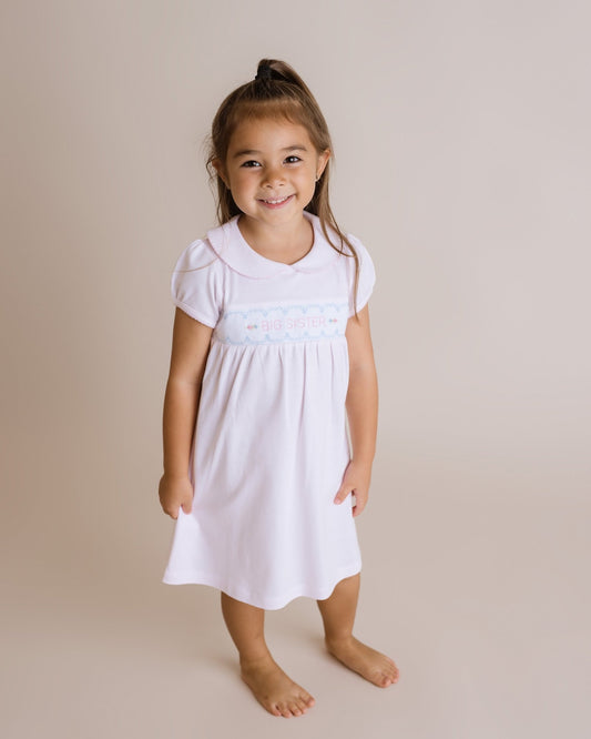 Girls "Big Sister" Pink Dress - Blissfully Lavender BoutiqueCuclie