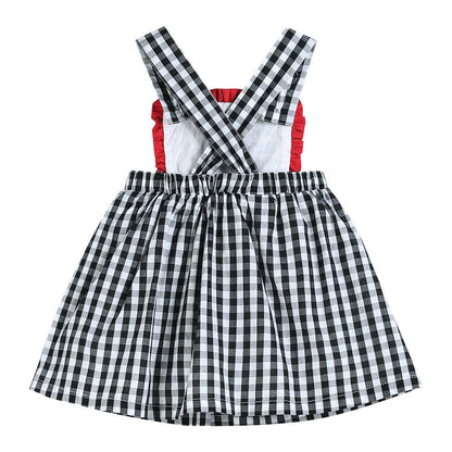 Girls Black Gingham Barn Scene Jumper Dress - Blissfully Lavender BoutiqueLil Cactus