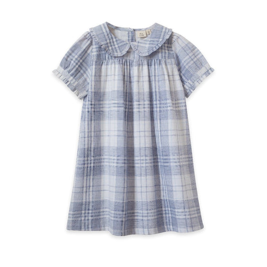 Girls Blue Check Selah Dress - Blissfully Lavender BoutiqueBeet World