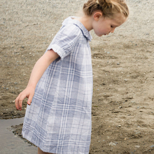 Girls Blue Check Selah Dress - Blissfully Lavender BoutiqueBeet World