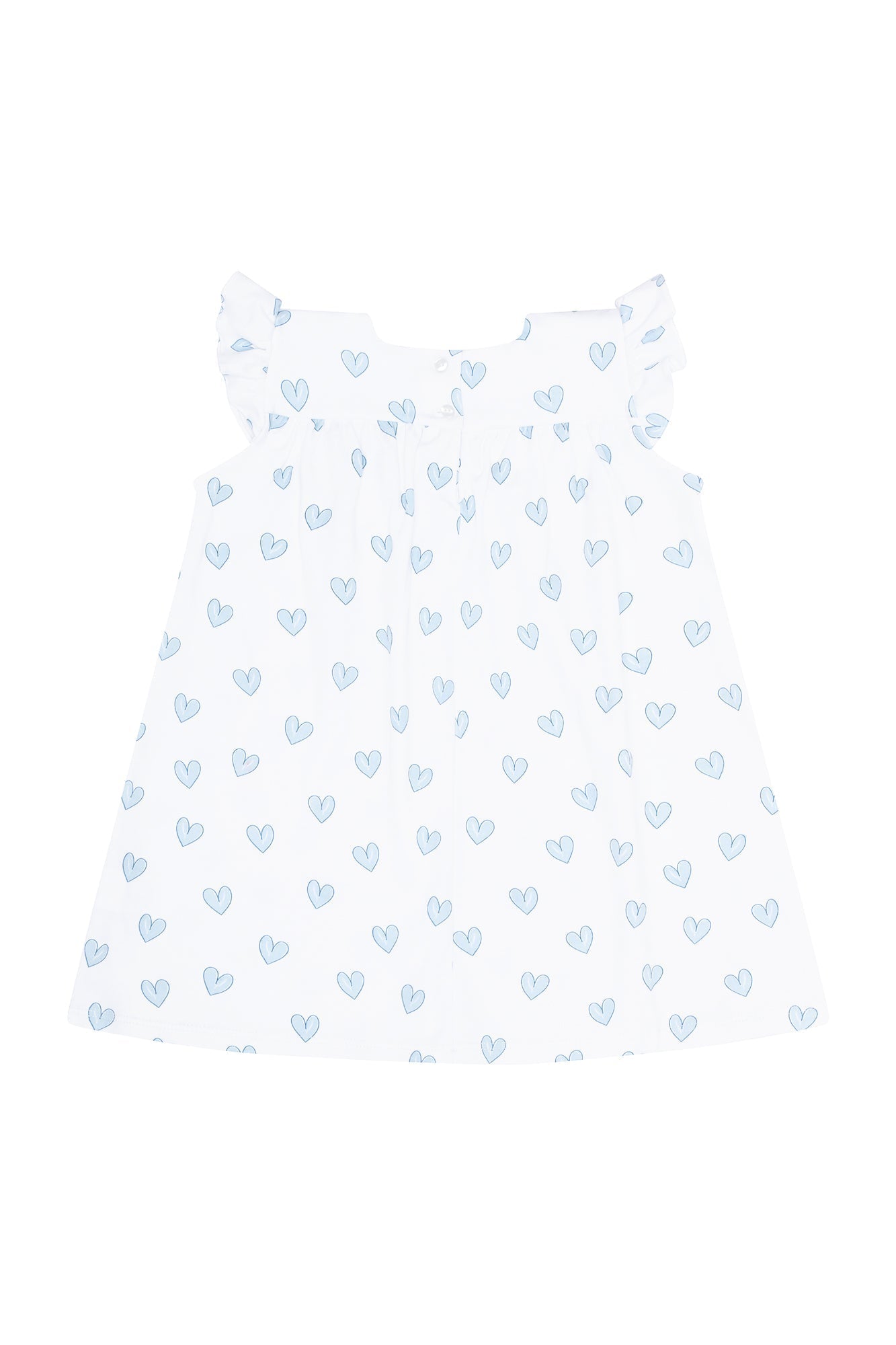 Girls Blue Heart Print Scoop Neck Dress - Blissfully Lavender BoutiqueNella Pima