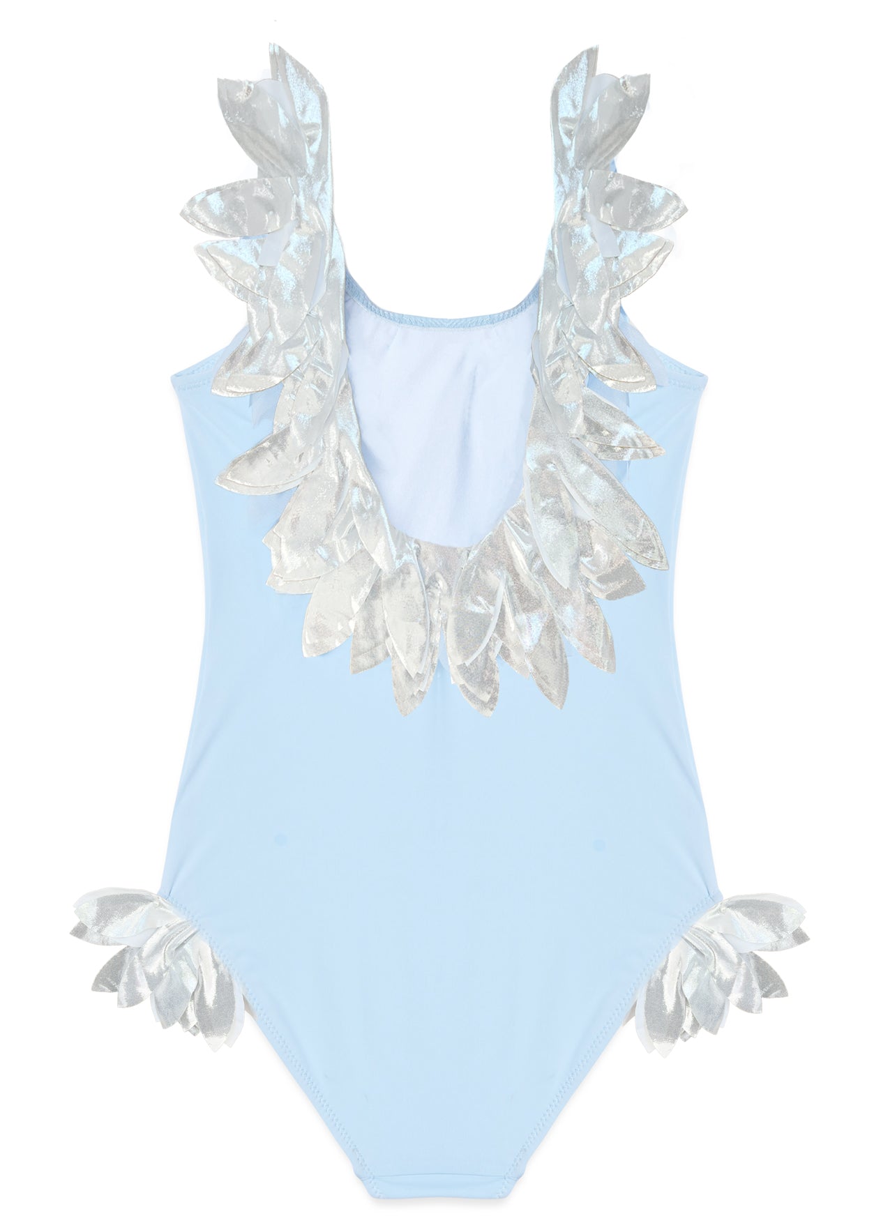 Girls Blue Swimsuit Silver Petals - Blissfully Lavender BoutiqueStella Cove