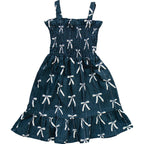 Girls Bow Linen Dress - Blissfully Lavender BoutiqueMebie Baby