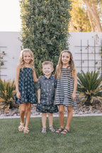 Girls Bow Linen Dress - Blissfully Lavender BoutiqueMebie Baby