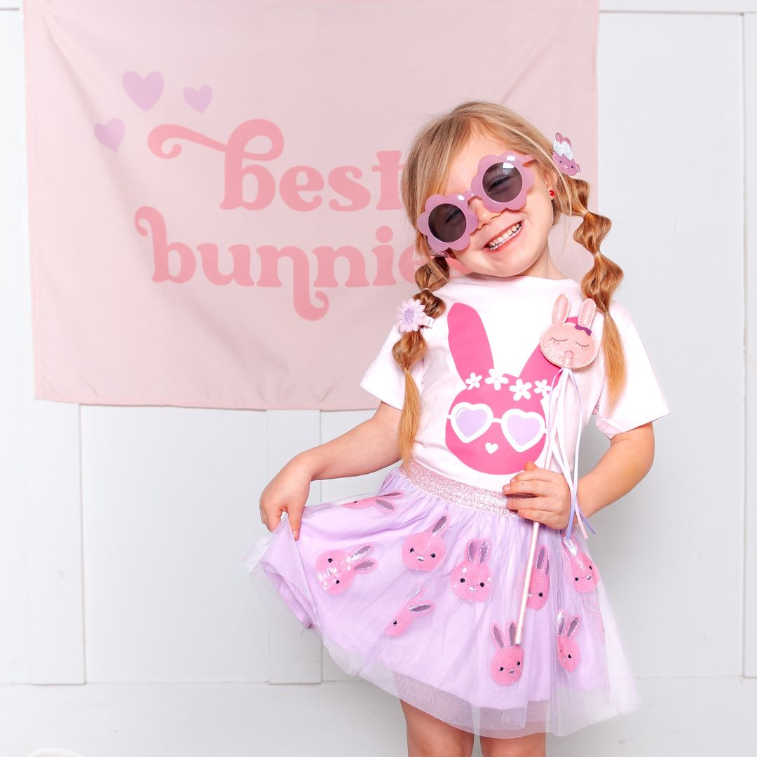 Girls Bunny Babe Short Sleeve Shirt - Kids Easter Tee - Blissfully Lavender BoutiqueSweet Wink