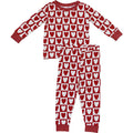 Girls Checkered Hearts Ribbed Bamboo Pajama Set - Blissfully Lavender BoutiqueMebie Baby