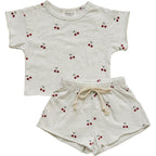 Girls Cherries Short Set - Blissfully Lavender BoutiqueMebie Baby