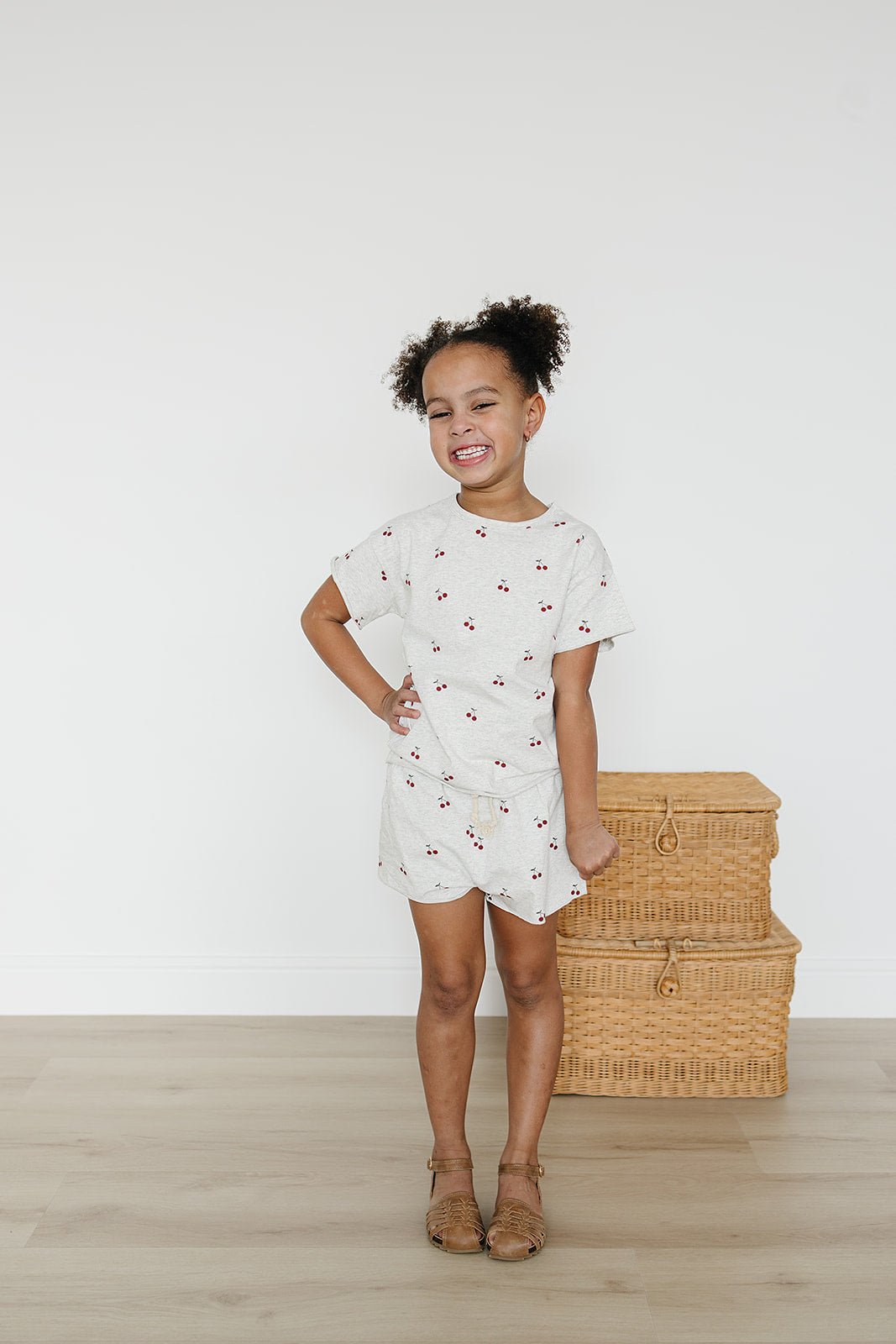 Girls Cherries Short Set - Blissfully Lavender BoutiqueMebie Baby