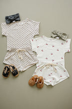 Girls Cherries Short Set - Blissfully Lavender BoutiqueMebie Baby