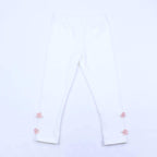 Girls Cloud White Ribbon Floral Leggings - Blissfully Lavender Boutiquedoe a dear