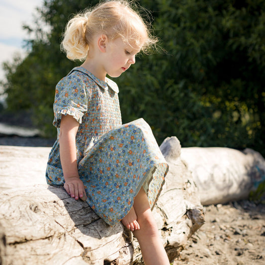 Girls Cottage Floral Briar Dress with Smocking - Blissfully Lavender BoutiqueBeet World