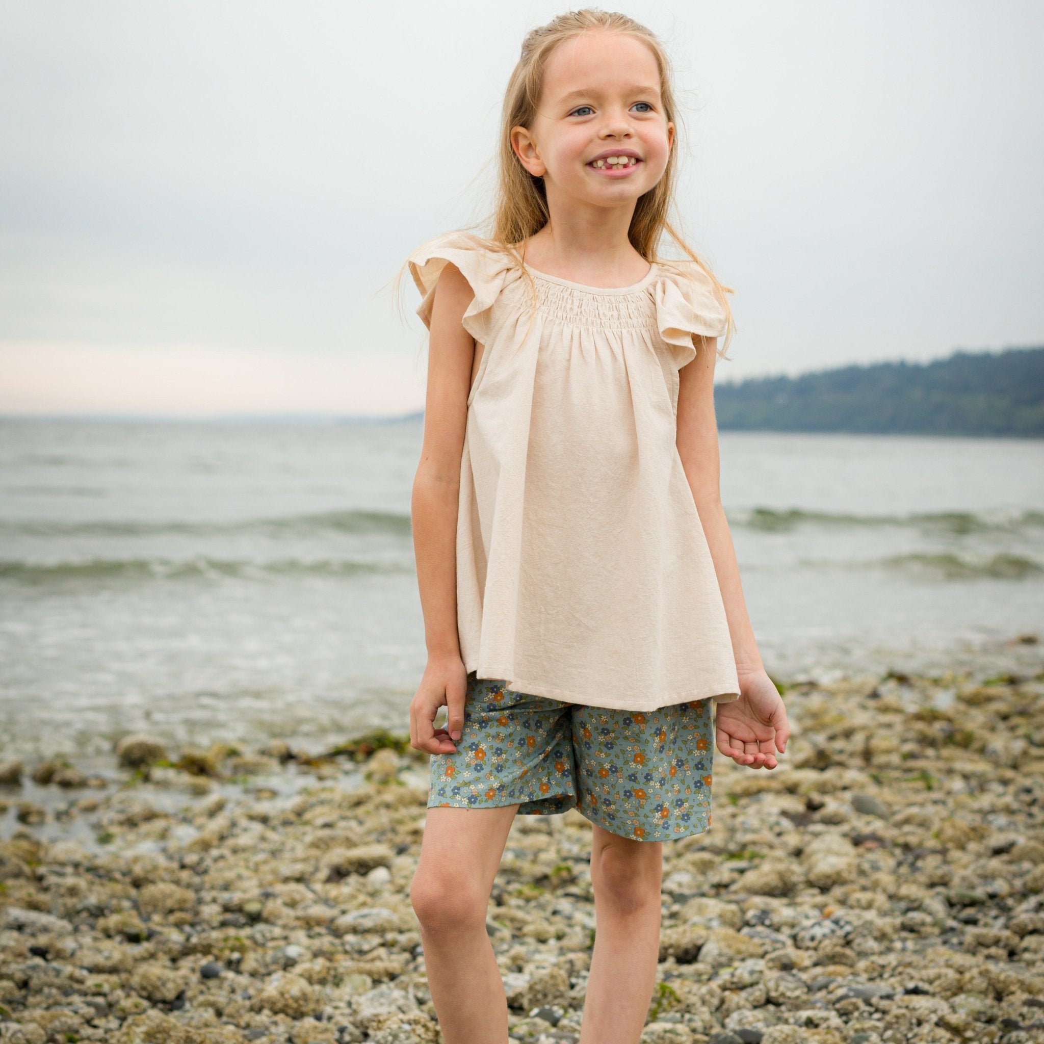 Girls Cottage Floral Printed Shorts - Blissfully Lavender BoutiqueBeet World