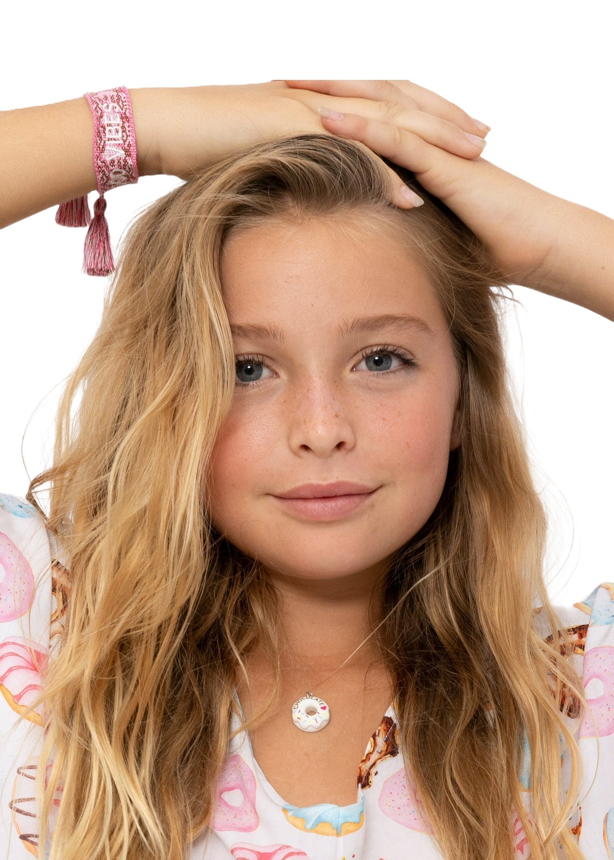 Girls Donut Charm Necklace on "Invisible" String - Blissfully Lavender BoutiqueStella Cove