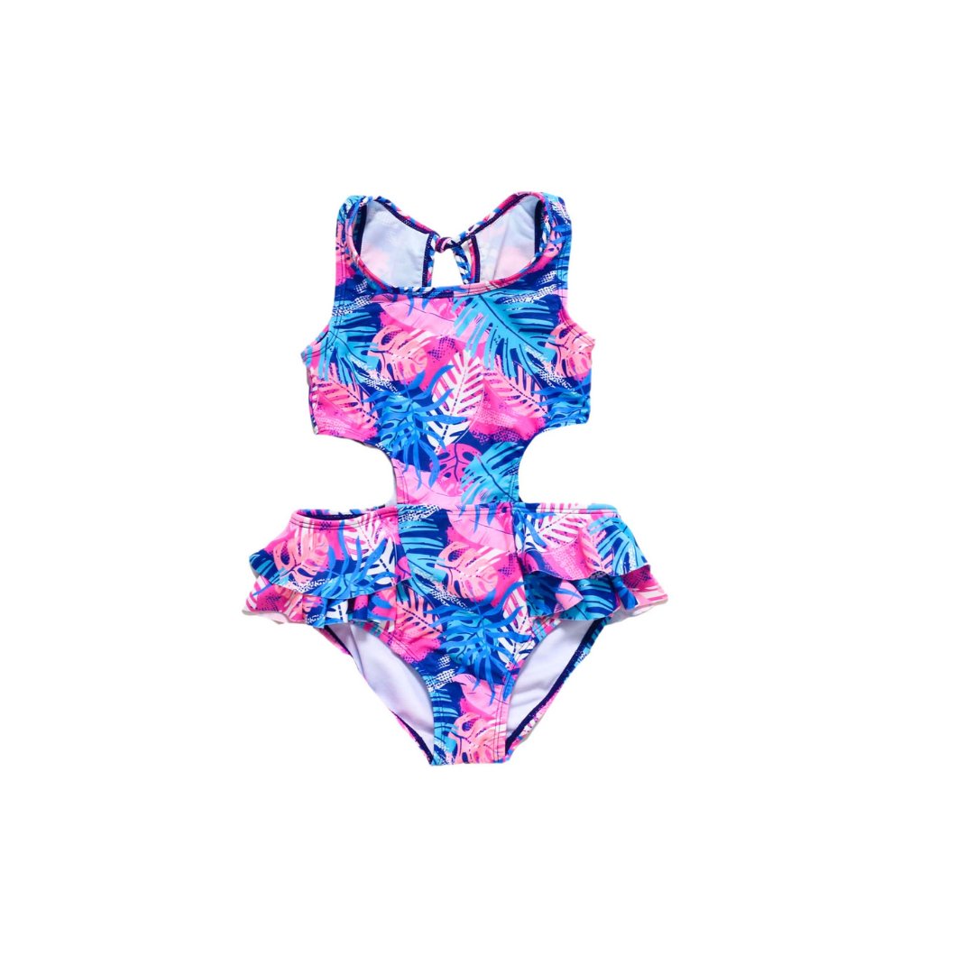Girls Driftwood Palms One Piece Swimsuit - Blissfully Lavender BoutiqueBlueberry Bay