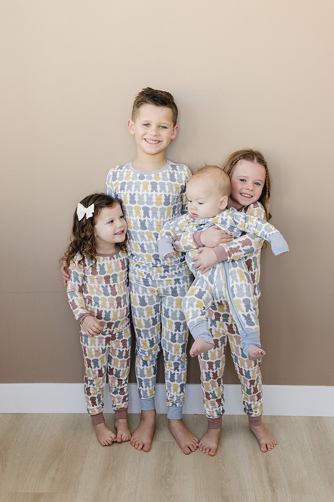 Girls Dusty Rose Bunny Bamboo Cozy Pajama Set - Blissfully Lavender BoutiqueMebie Baby