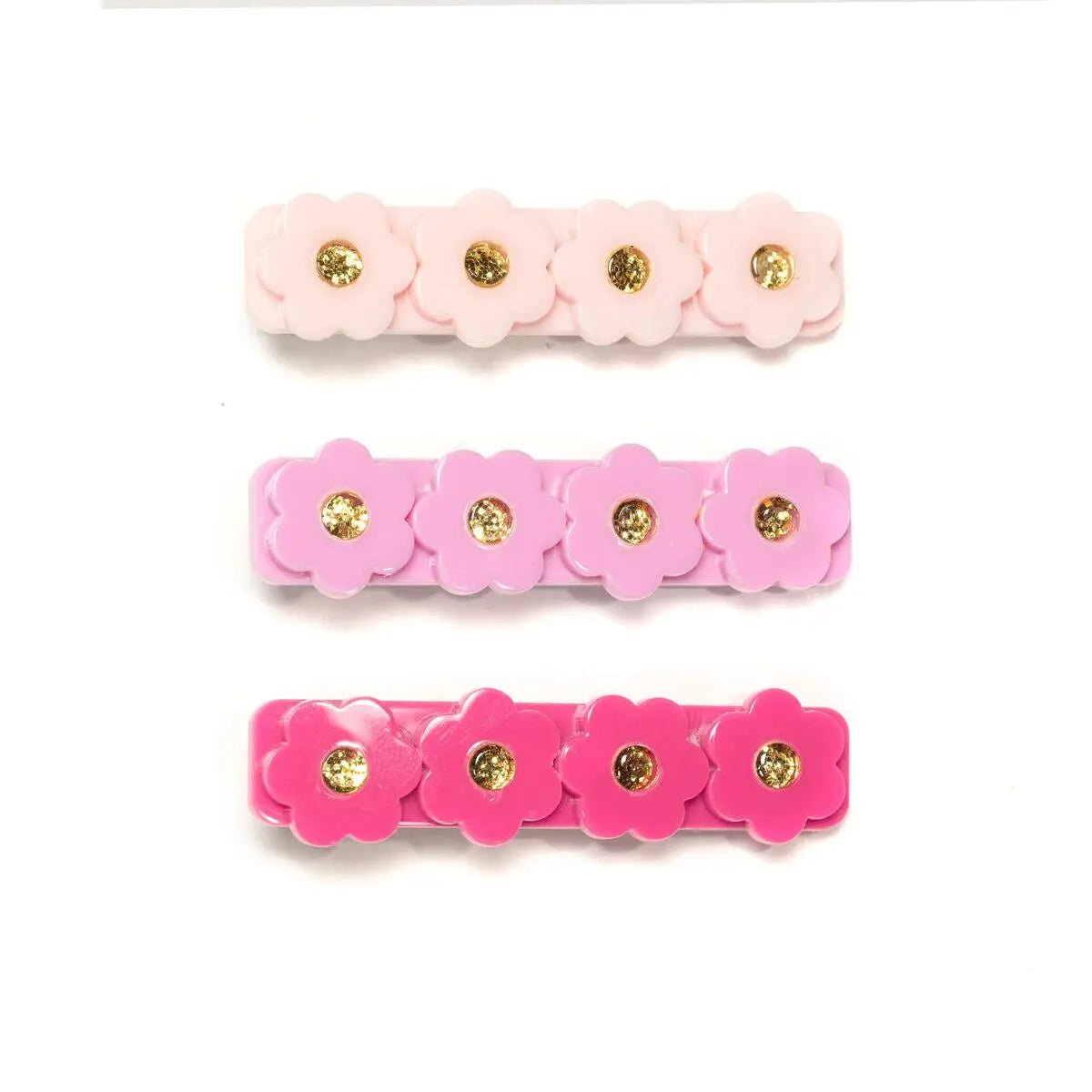Girls Fresh Flowers Pink Shades Alligator Hair Clips (Set of 3) - Blissfully Lavender BoutiqueLilies & Roses NY