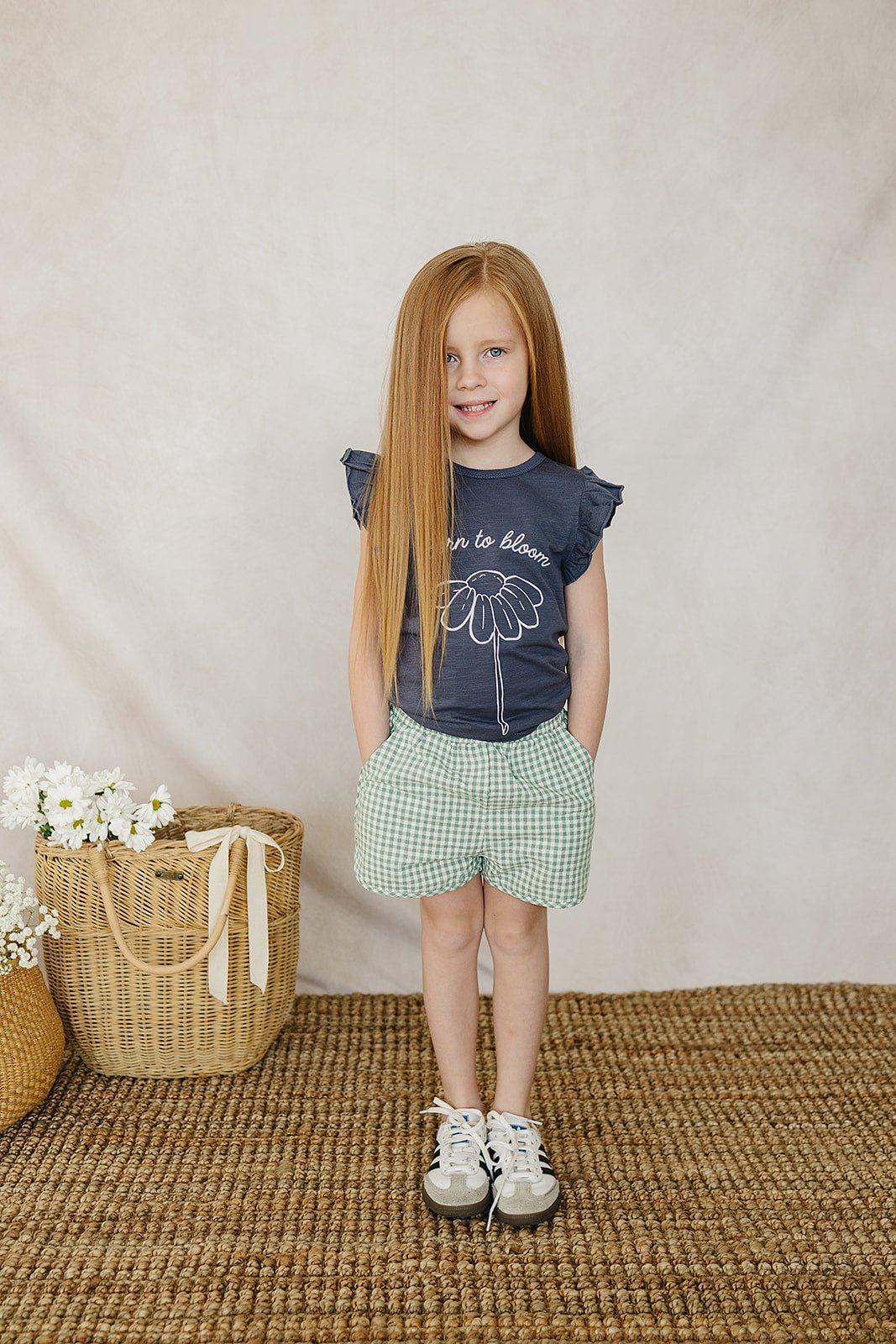 Girls Green Gingham Shorts - Blissfully Lavender BoutiqueMebie Baby