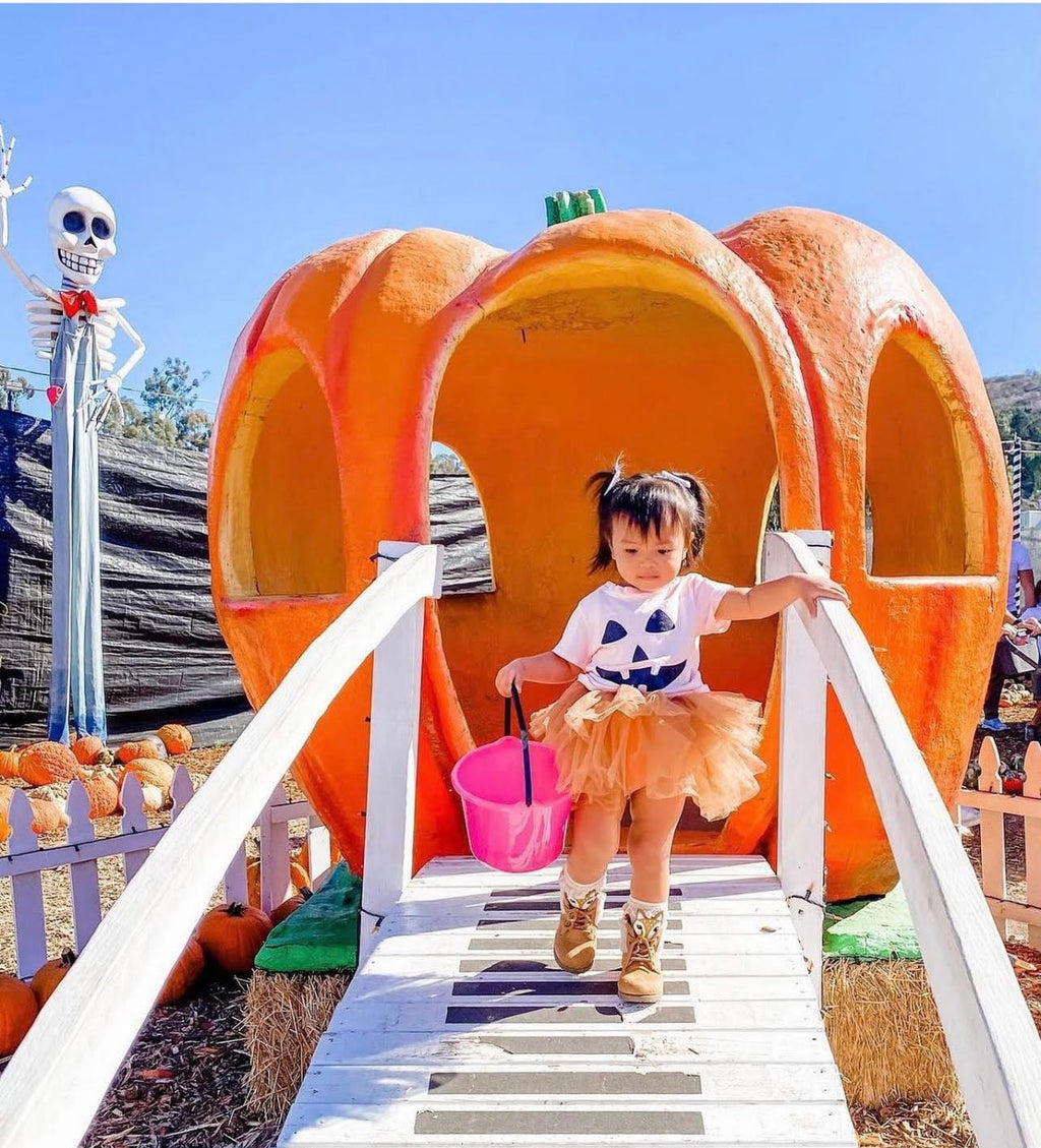 Girls Jack-O-Lantern T-Shirt in Seashell made from Organic Cotton