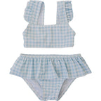 Girls Light Blue Gingham Ruffle Bikini Set - Blissfully Lavender BoutiqueMebie Baby