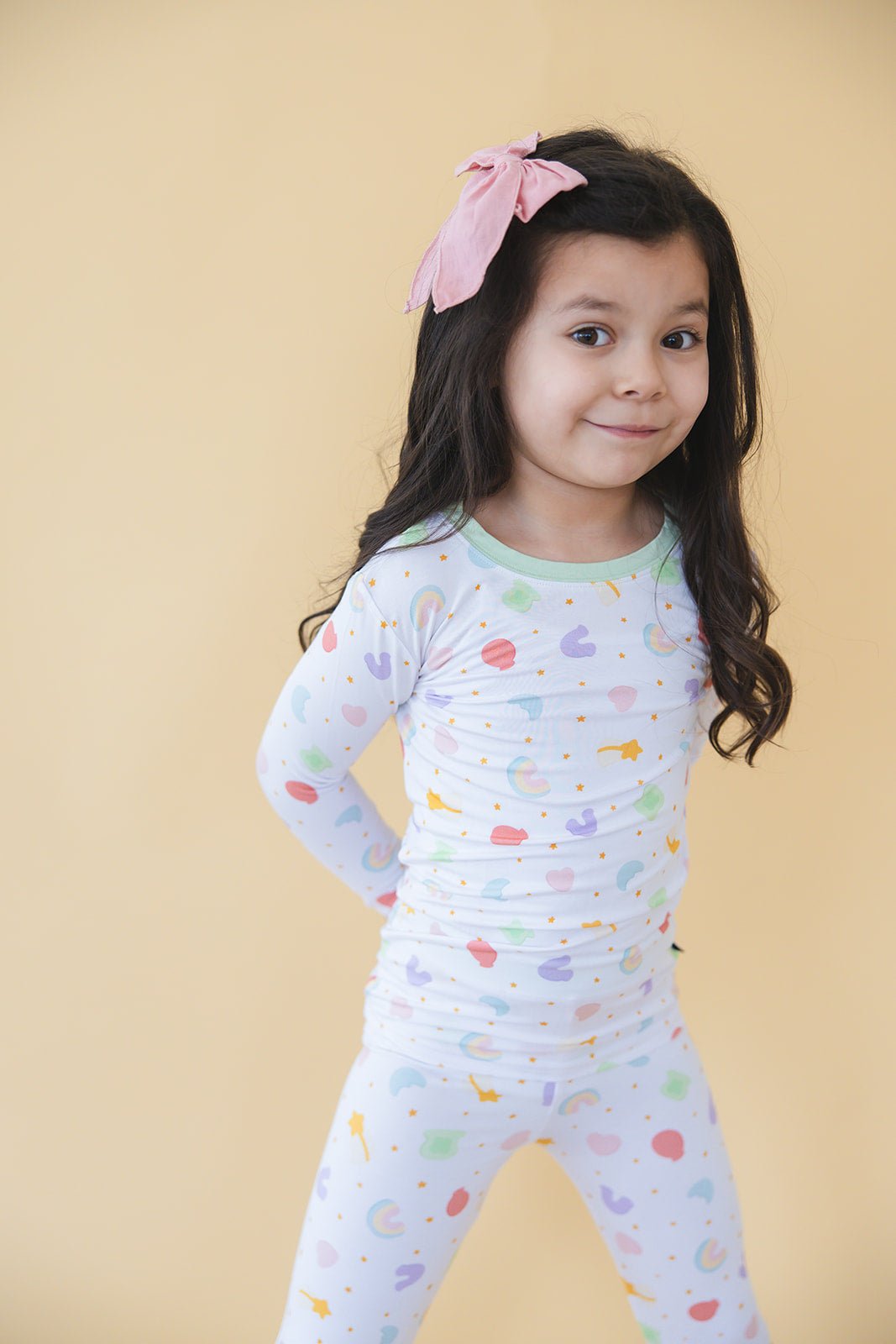 Girls Lucky Two Piece Pajama Set - Blissfully Lavender BoutiqueBlush Lotus