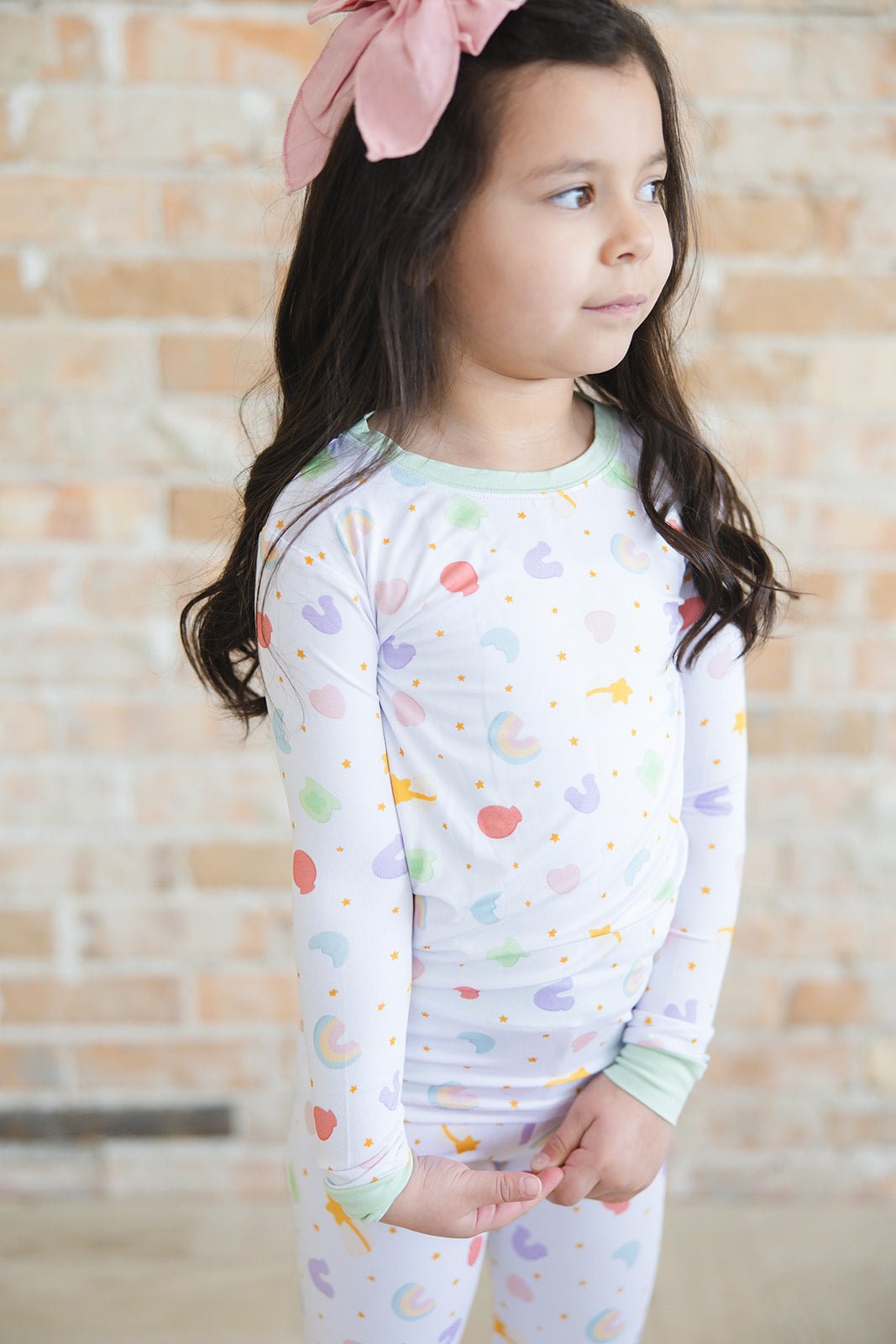 Girls Lucky Two Piece Pajama Set - Blissfully Lavender BoutiqueBlush Lotus