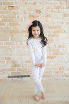 Girls Lucky Two Piece Pajama Set - Blissfully Lavender BoutiqueBlush Lotus