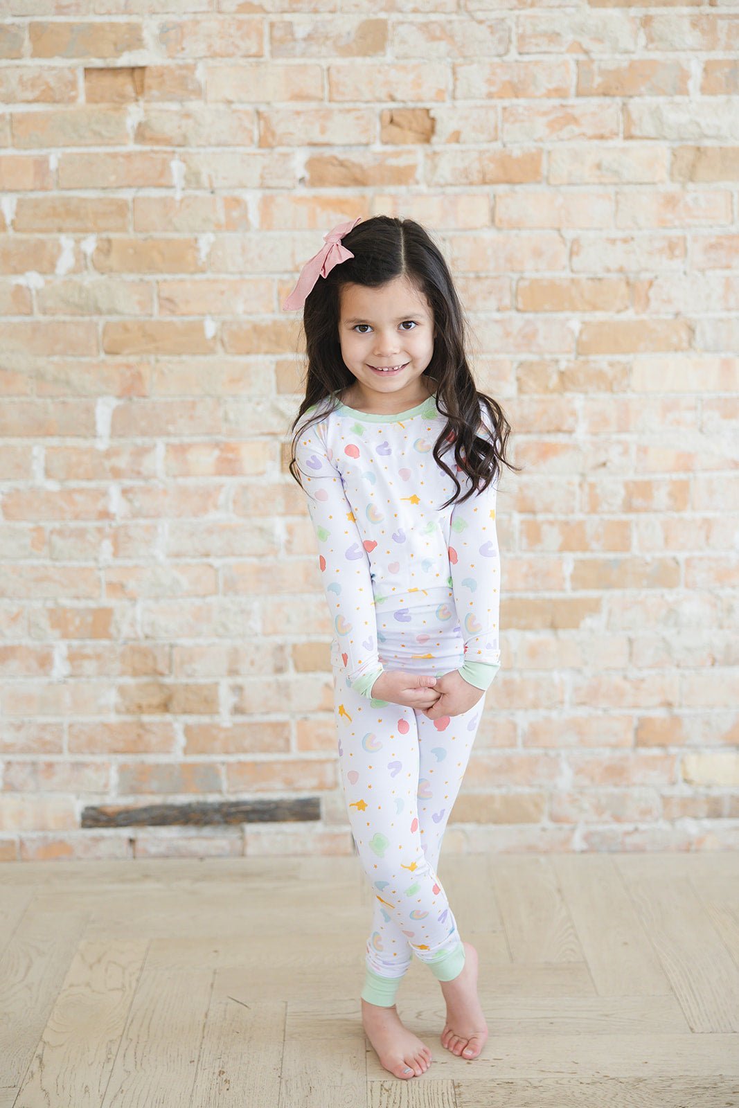 Girls Lucky Two Piece Pajama Set - Blissfully Lavender BoutiqueBlush Lotus