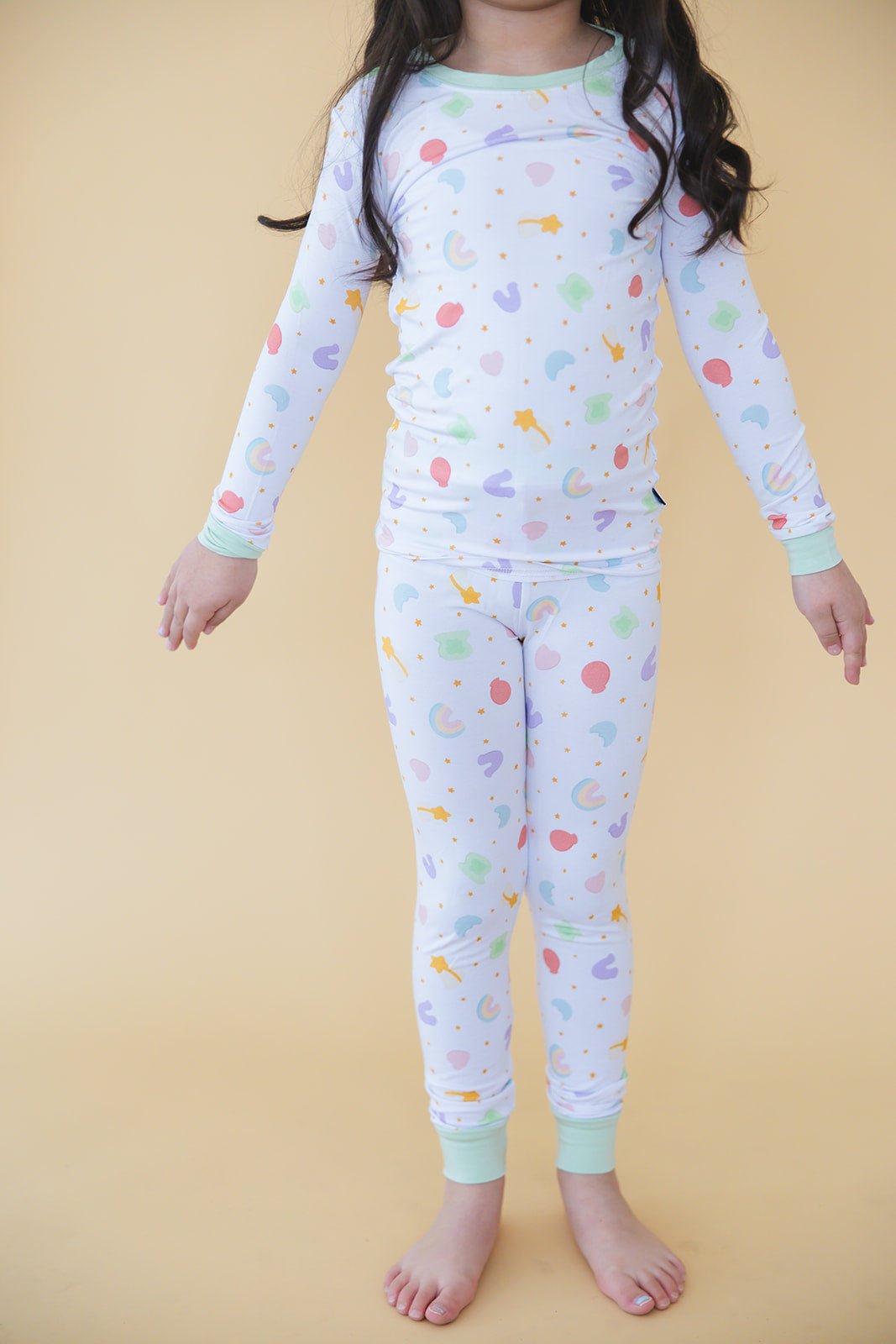 Girls Lucky Two Piece Pajama Set - Blissfully Lavender BoutiqueBlush Lotus