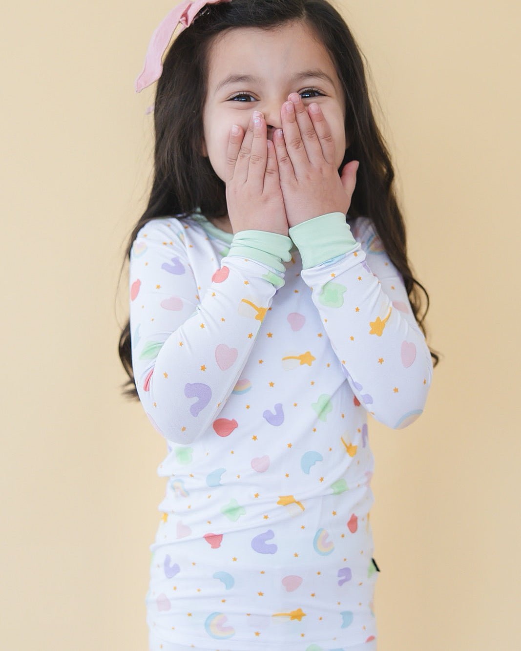 Girls Lucky Two Piece Pajama Set - Blissfully Lavender BoutiqueBlush Lotus
