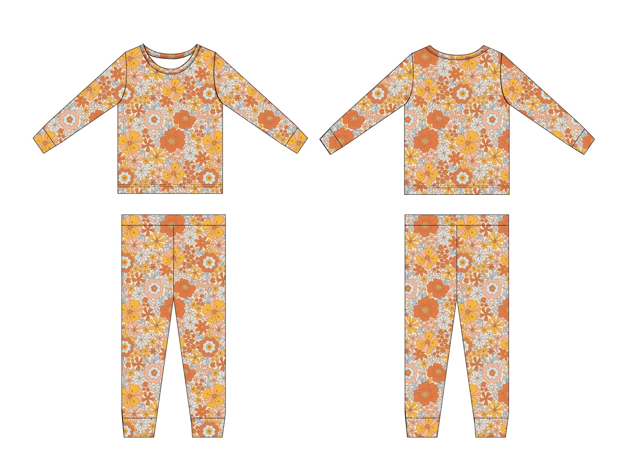 Girls Marigold Pajama Set - Blissfully Lavender BoutiqueBlush Lotus