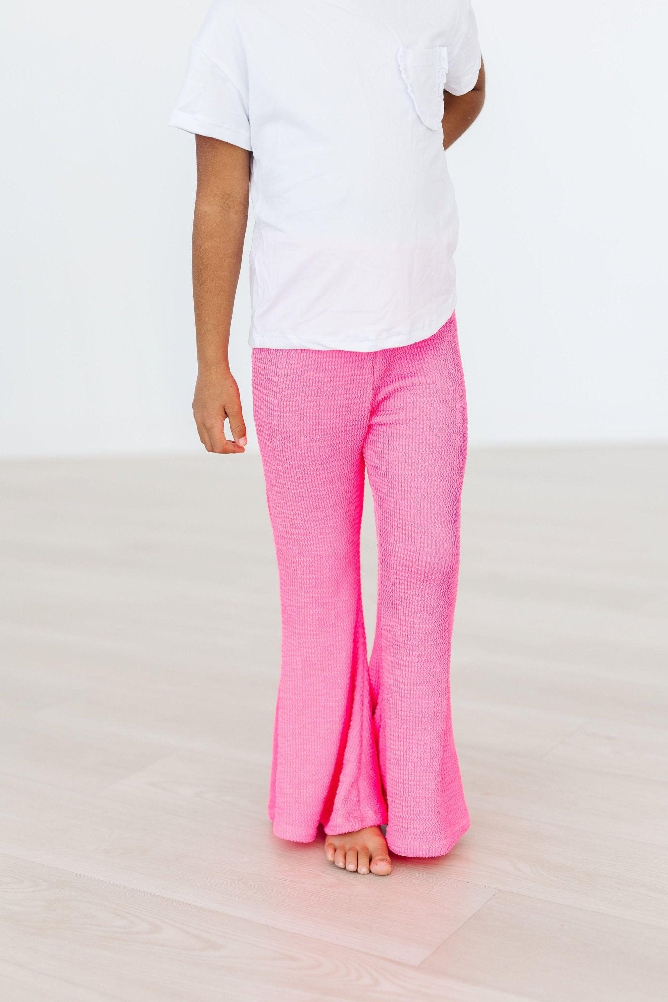 Girls Neon Pink Scrunchy Bell Bottoms - Blissfully Lavender BoutiqueMila & Rose ®