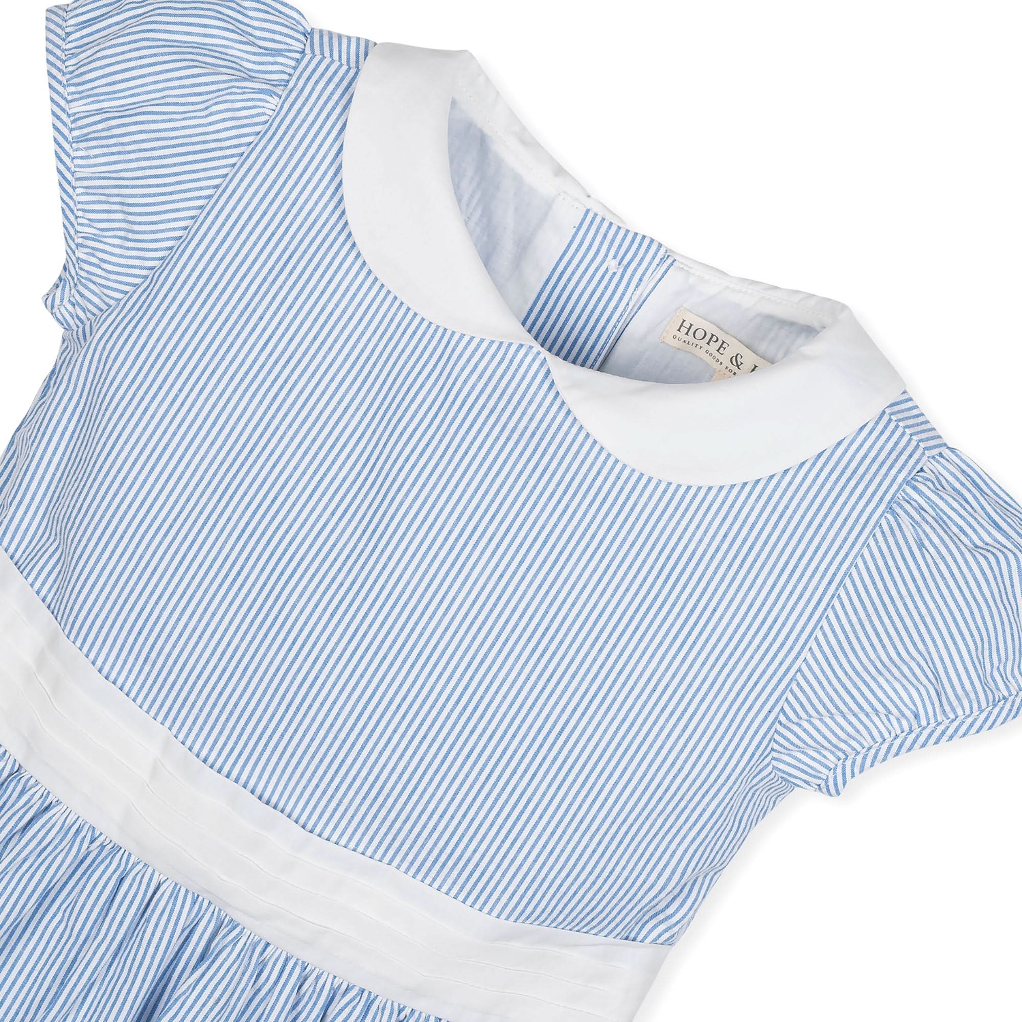 Girls Organic Seersucker Peter Pan Collar Dress - Blissfully Lavender BoutiqueHope & Henry