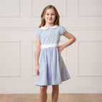 Girls Organic Seersucker Peter Pan Collar Dress - Blissfully Lavender BoutiqueHope & Henry