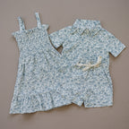 Girls Palm Tree Linen Dress - Blissfully Lavender BoutiqueMebie Baby