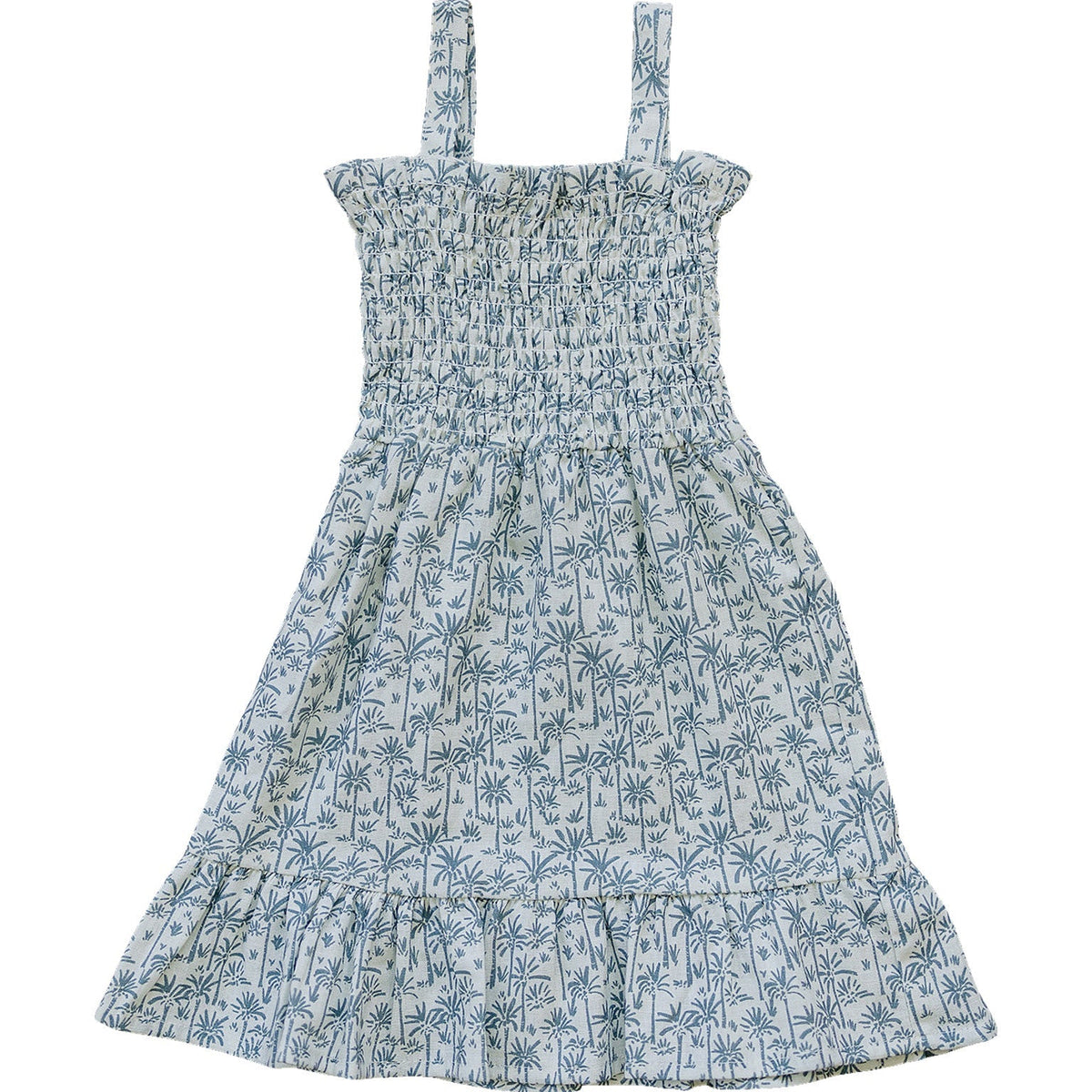 Girls Palm Tree Linen Dress - Blissfully Lavender BoutiqueMebie Baby
