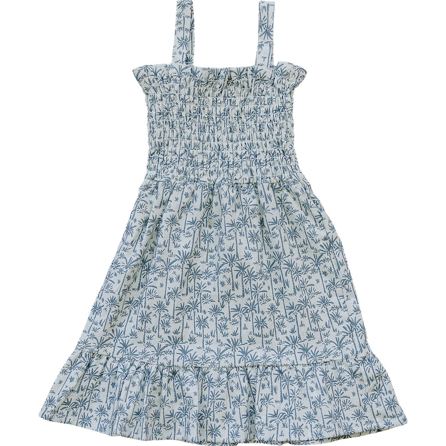 Girls Palm Tree Linen Dress - Blissfully Lavender BoutiqueMebie Baby