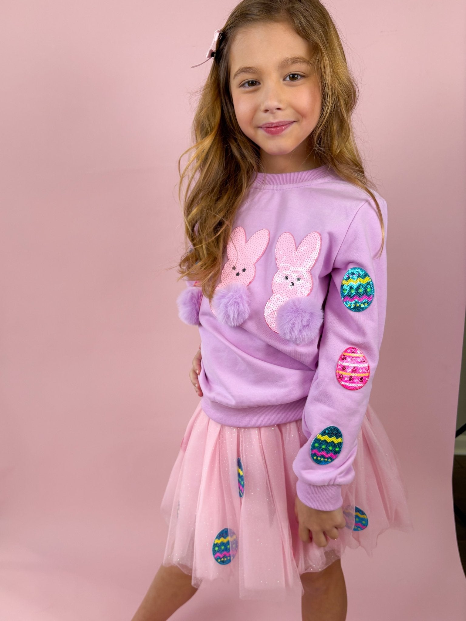 Girls Patched Easter Tulle Skirt - Blissfully Lavender BoutiqueThree Wildflower Designs