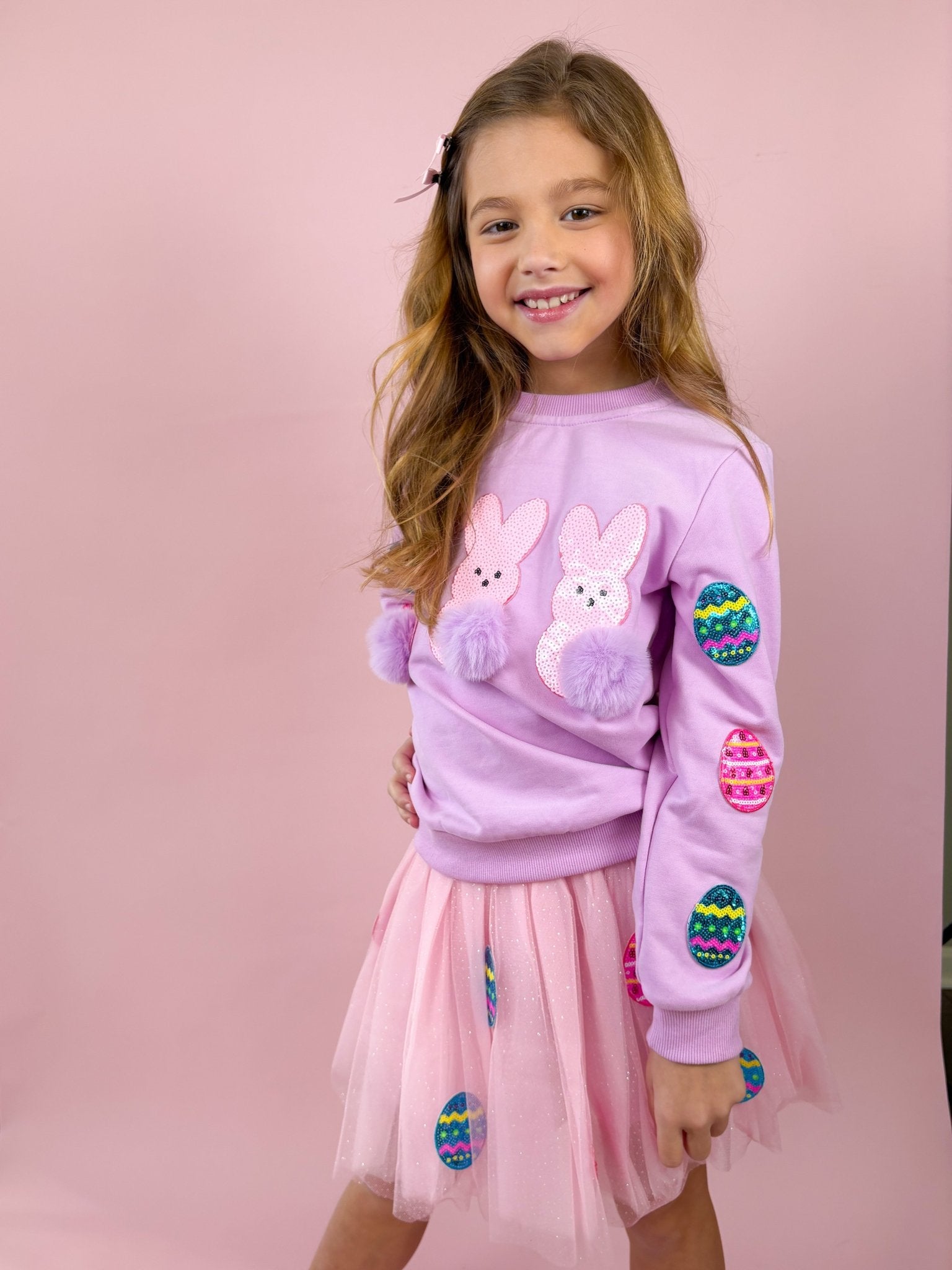 Girls Patched Easter Tulle Skirt - Blissfully Lavender BoutiqueThree Wildflower Designs