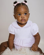 Girls Pink Striped Classic Bubble Romper - Blissfully Lavender BoutiqueCuclie