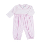 Girls Pink Striped Classic Long One Piece Romper - Blissfully Lavender BoutiqueCuclie