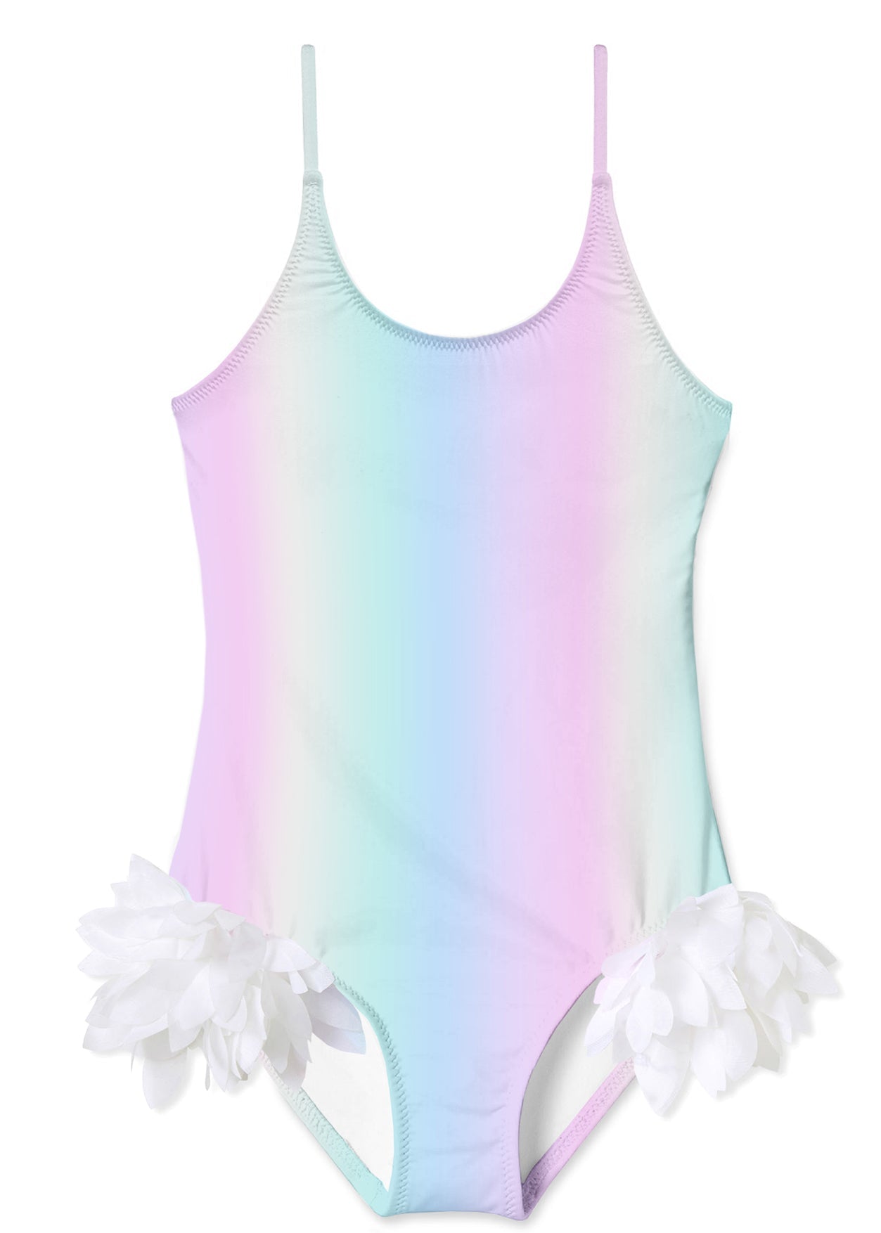 Girls Rainbow One - Piece Swimsuit with Petals - Blissfully Lavender BoutiqueStella Cove