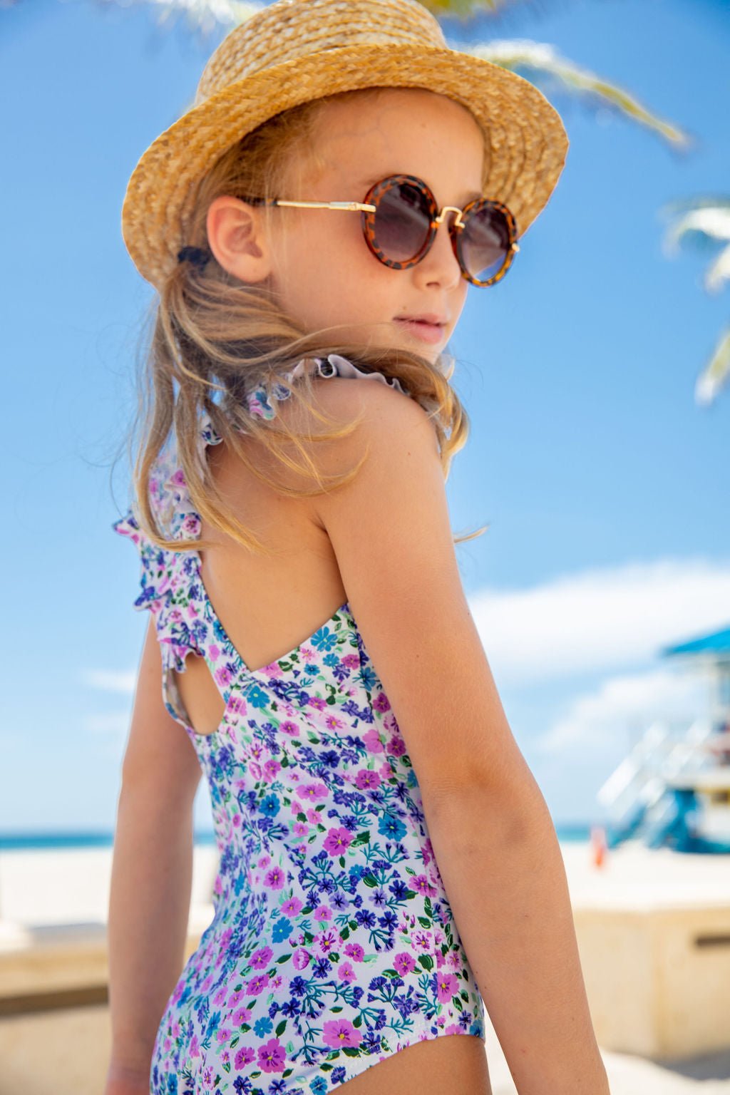 Girls Sandy Bloom Two Piece Swim Set - Blissfully Lavender BoutiqueBlueberry Bay