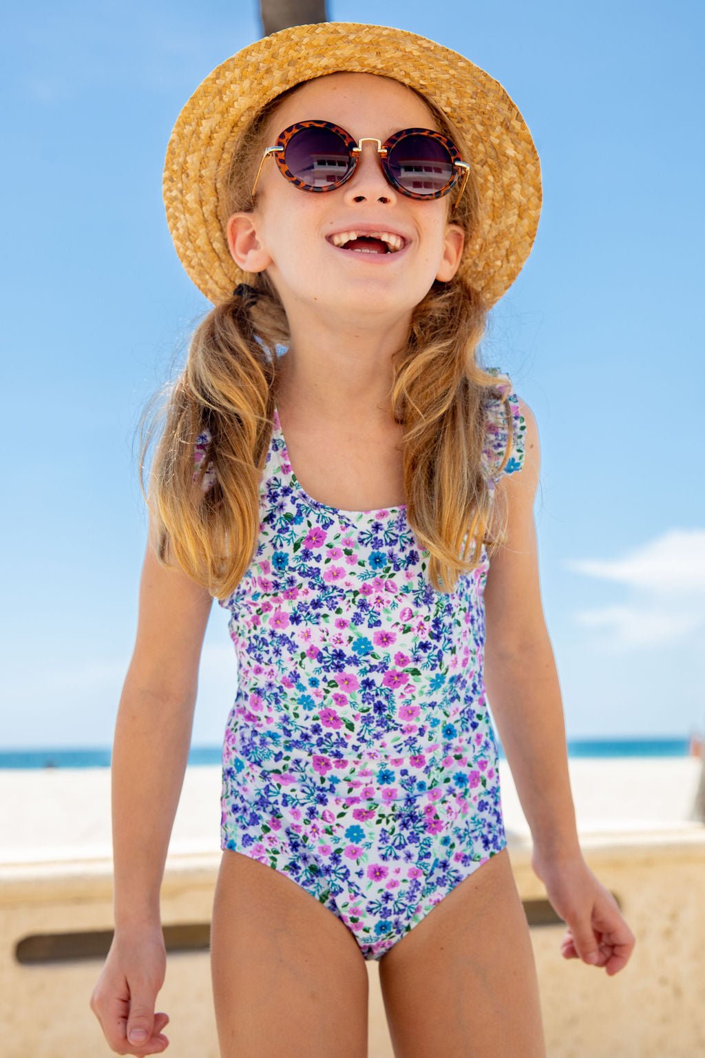 Girls Sandy Bloom Two Piece Swim Set - Blissfully Lavender BoutiqueBlueberry Bay