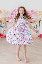 Girls Short Sleeve Pocket Twirl Dress - Blissfully Lavender BoutiqueMila & Rose ®