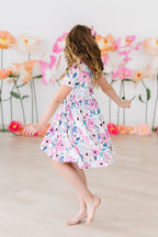 Girls Short Sleeve Pocket Twirl Dress - Blissfully Lavender BoutiqueMila & Rose ®
