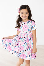 Girls Short Sleeve Pocket Twirl Dress - Blissfully Lavender BoutiqueMila & Rose ®