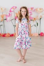 Girls Short Sleeve Pocket Twirl Dress - Blissfully Lavender BoutiqueMila & Rose ®