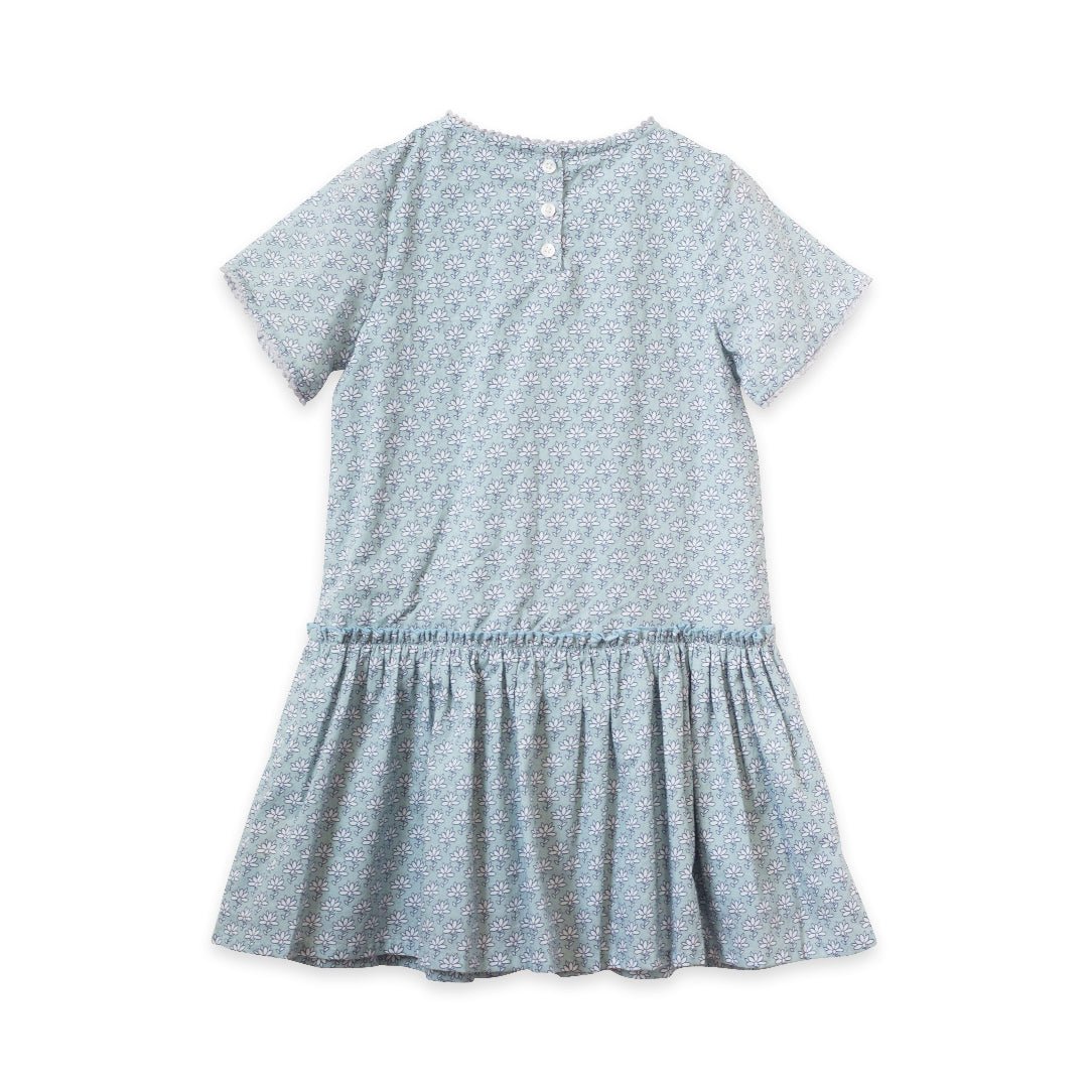 Girls Sky Blue Block Willow Dress - Blissfully Lavender BoutiqueBeet World