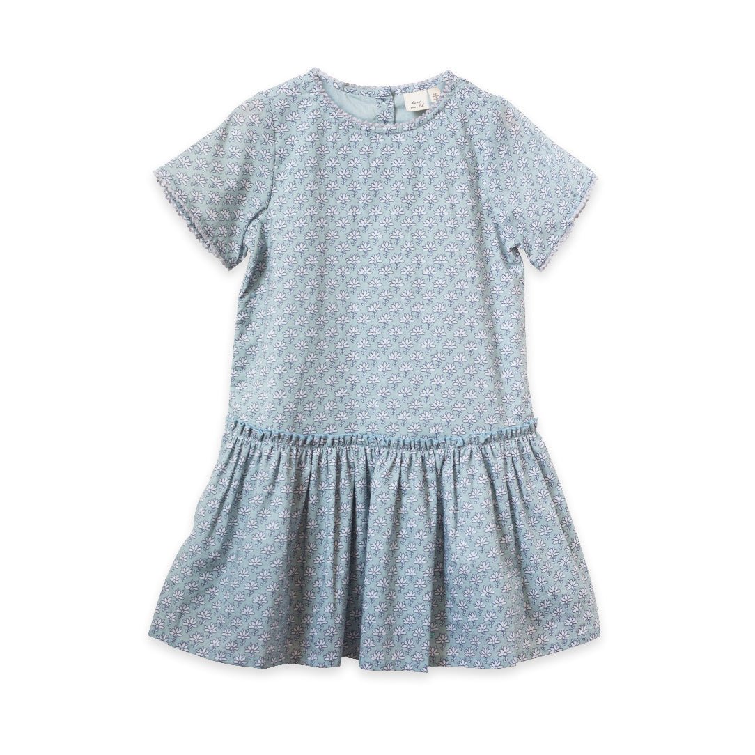 Girls Sky Blue Block Willow Dress - Blissfully Lavender BoutiqueBeet World